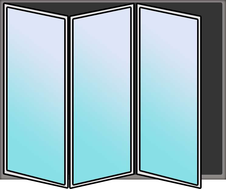 3 Panel Bi-fold Aluminium Door - B