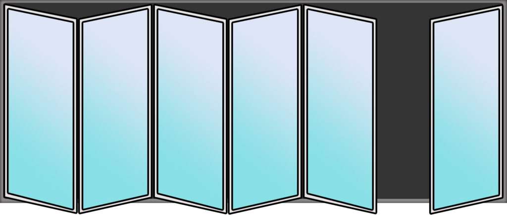 6 Panel Bi-fold Aluminium Door - Design C