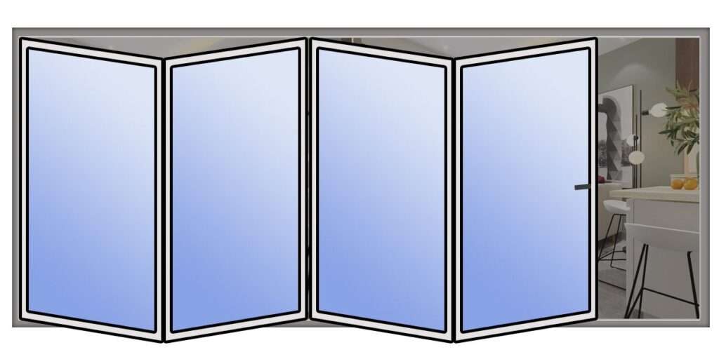 4 pane bi-fold aluminium doors design