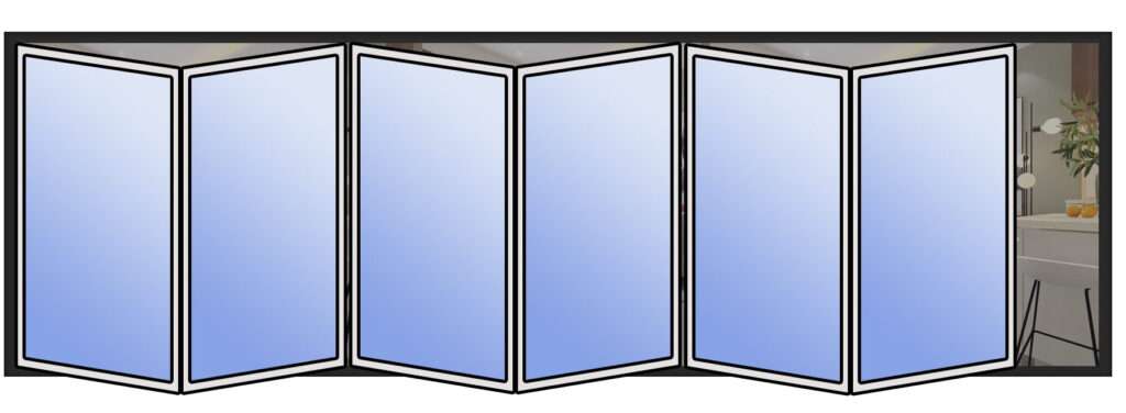 Six pane bi-fold aluminium doors designs