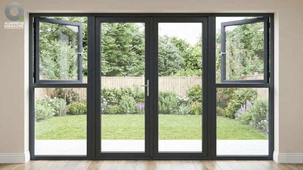 symmetrical aluminium casement door design