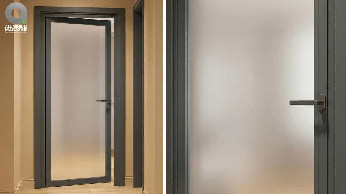 Solid panel aluminium casement door interior
