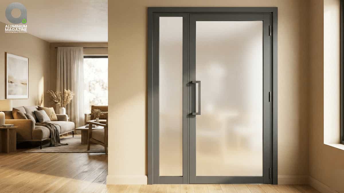 Glass aluminium casement door interior