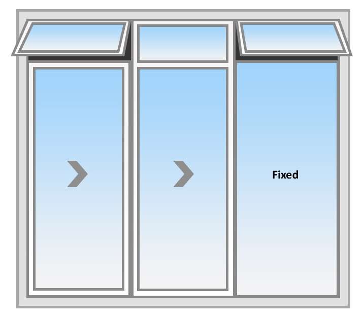 Two Panes are Slidable for better space with Top Ventilator option.