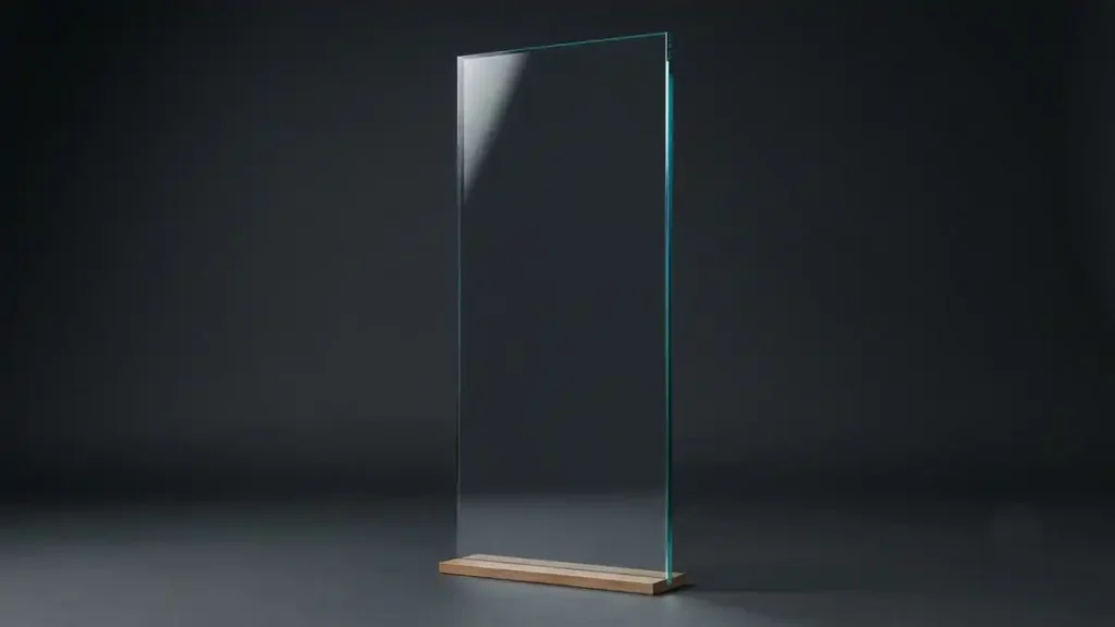 Low-E glass panel with blue tint