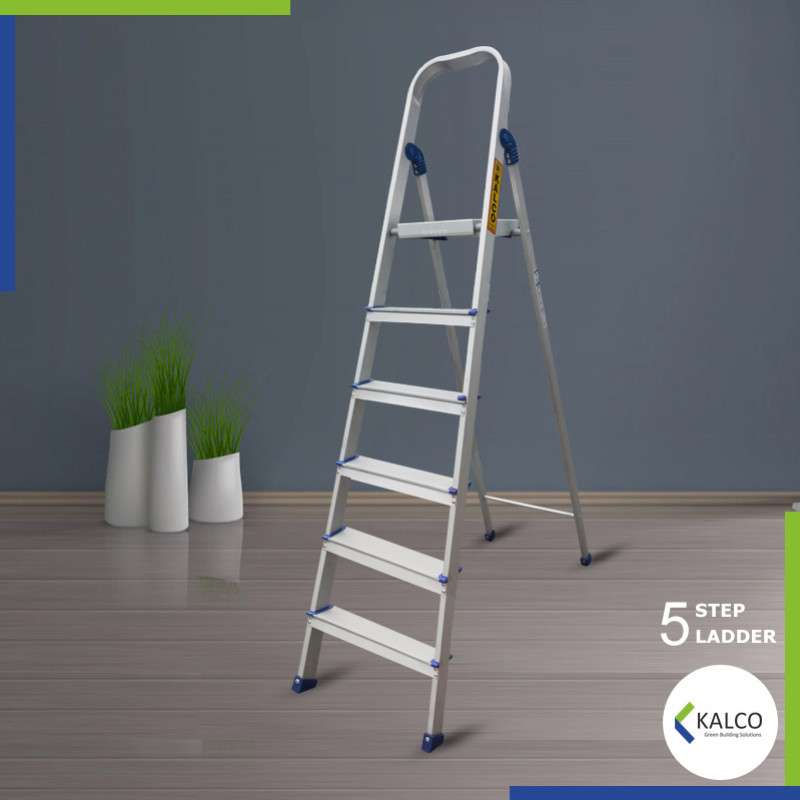 5 Step 6 feet Baby Aluminium Ladder, Foldable and Flat Steps, Top handle and Top Metal Plate