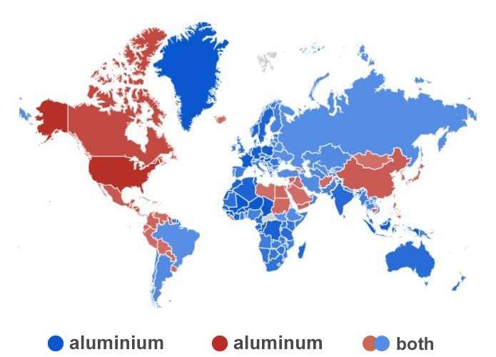 Pronunciation of Aluminium and Aluminum Around the World.