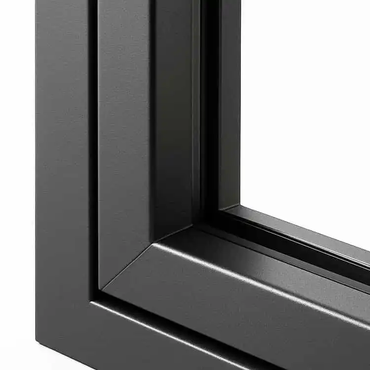 Matte Finished Dark Grey Aluminium Window Section