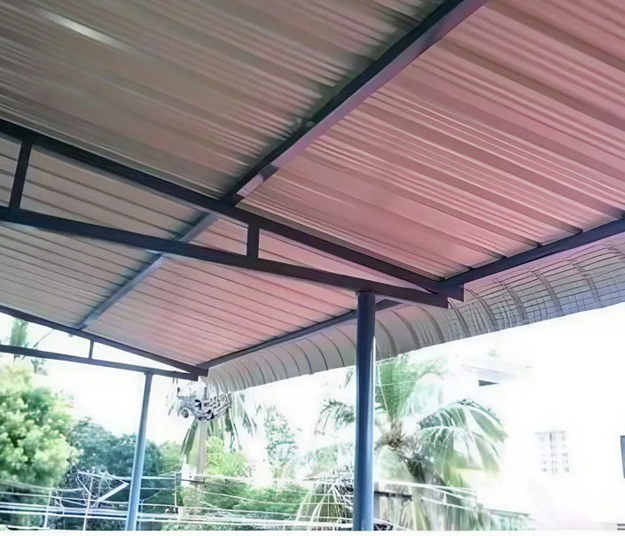Installed Aluminium Crimp Roofing Sheet