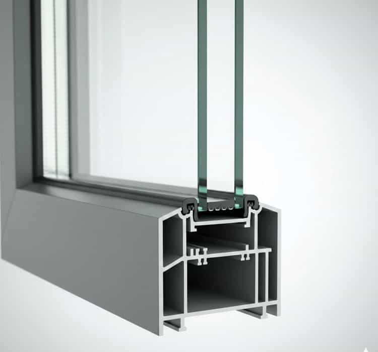 Double Glazed Aluminium Windows Profile Section
